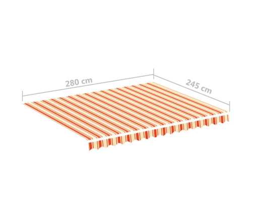 Tela de repuesto para toldo amarillo y naranja 3x2,5 m