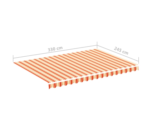 Tela de repuesto para toldo amarillo y naranja 3,5x2,5 m