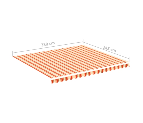 Tela de repuesto para toldo amarillo y naranja 4x3,5 m