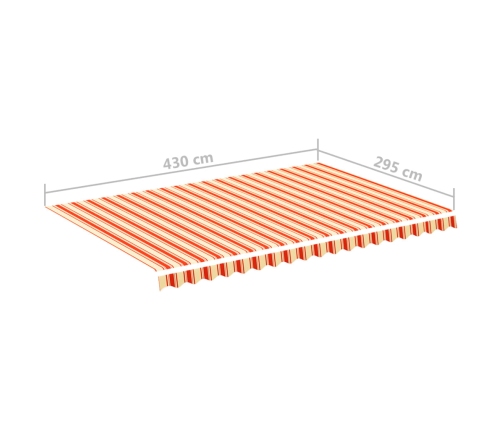 Tela de repuesto para toldo amarillo y naranja 4,5x3 m