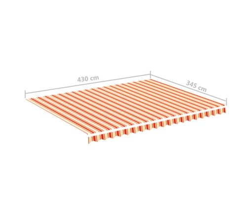 Tela de repuesto para toldo amarillo y naranja 4,5x3,5 m