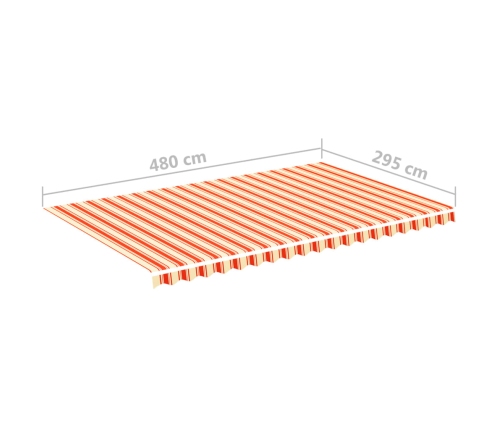 Tela de repuesto para toldo amarillo y naranja 5x3 m