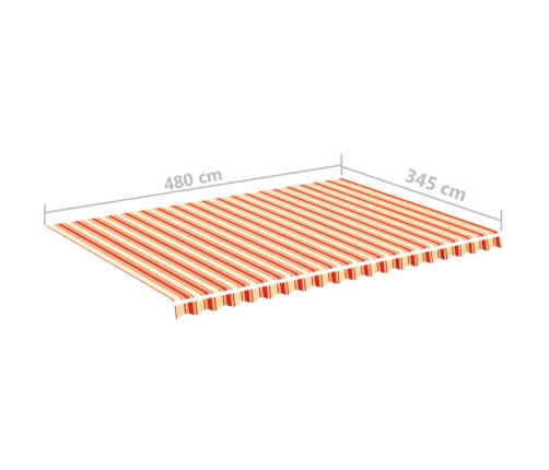 Tela de repuesto para toldo amarillo y naranja 5x3,5 m