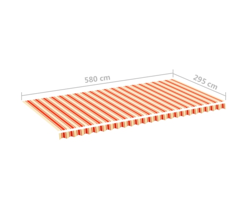 Tela de repuesto para toldo amarillo y naranja 6x3 m