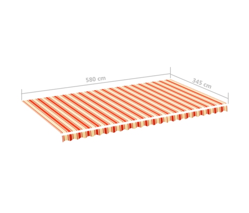 Tela de repuesto para toldo amarillo y naranja 6x3,5 m