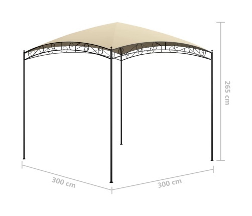 Cenador crema 3x3x2,65 m 180 g/m²