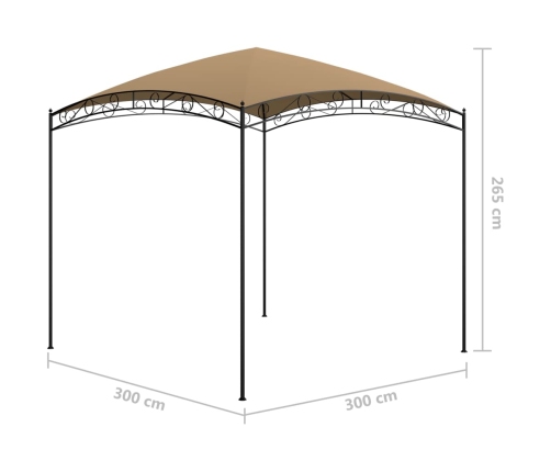 Cenador gris taupé 3x3x2,65 m 180 g/m²