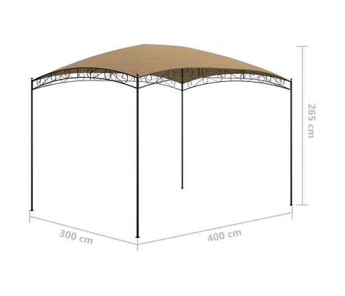 Cenador gris taupé 3x4x2,65 m 180 g/m²