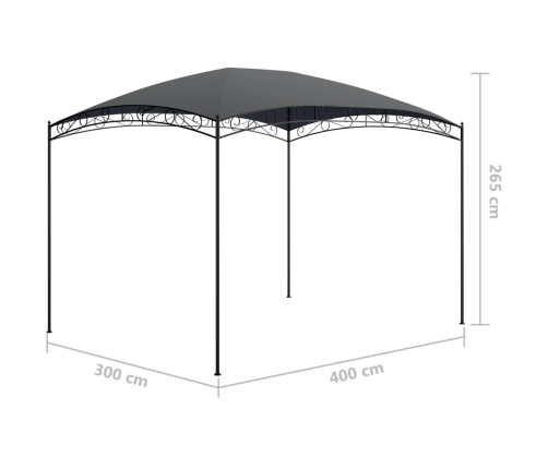 Cenador gris antracita 3x4x2,65 m 180 g/m²