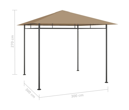 Cenador gris taupé 3x3x2,7 m 180 g/m²