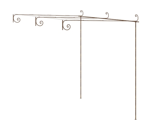 Pérgola de jardín marrón antiguo 3x3x2,5 m hierro