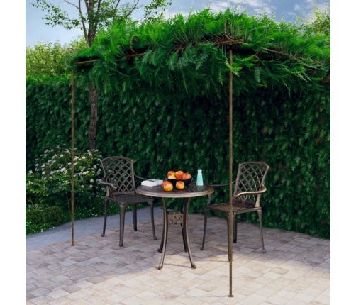 Pérgola de jardín marrón antiguo 3x3x2,5 m hierro