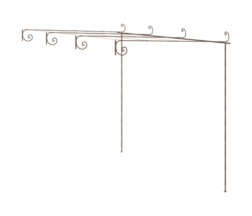 Pérgola de jardín marrón antiguo 4x3x2,5 m hierro