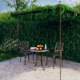 Pérgola de jardín marrón antiguo 4x3x2,5 m hierro