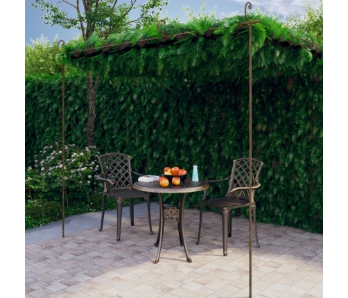 Pérgola de jardín marrón antiguo 4x3x2,5 m hierro