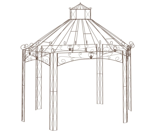 Pérgola de jardín marrón antiguo 400x258x378 cm hierro