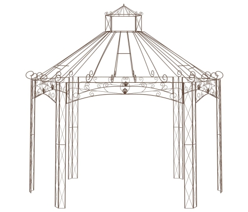 Pérgola de jardín marrón antiguo 400x258x378 cm hierro