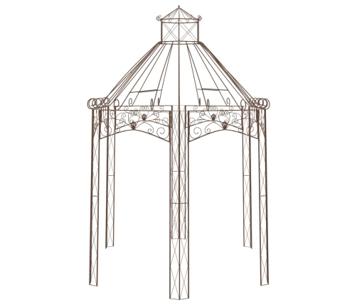 Pérgola de jardín marrón antiguo 400x258x378 cm hierro