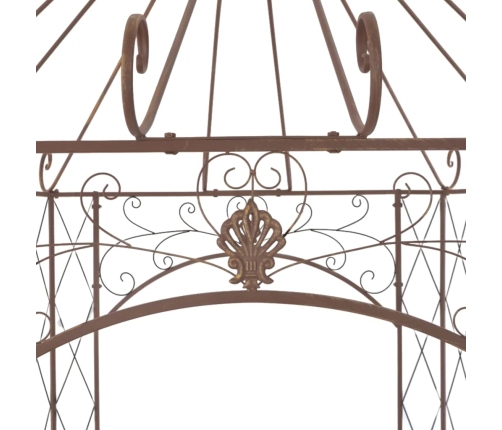 Pérgola de jardín marrón antiguo 400x258x378 cm hierro