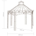 Pérgola de jardín marrón antiguo 400x258x378 cm hierro