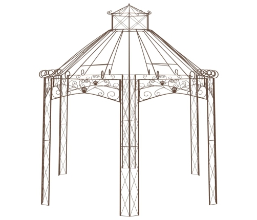 Pérgola de jardín marrón antiguo 558x350x408 cm hierro