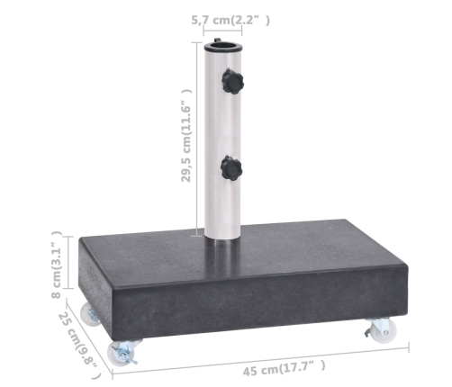 Base de sombrilla granito negra 45x25x8 cm