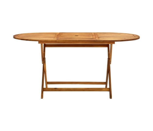 vidaXL Mesa de jardín plegable madera maciza de acacia 160x85x75 cm