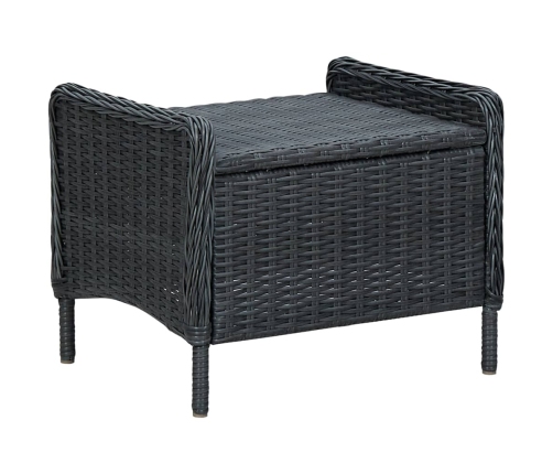 Silla de jardín reclinable con reposapiés ratán PE gris oscuro