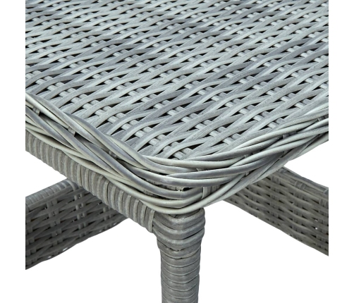 vidaXL Mesa de jardín ratán sintético gris claro 45x45x46,5 cm