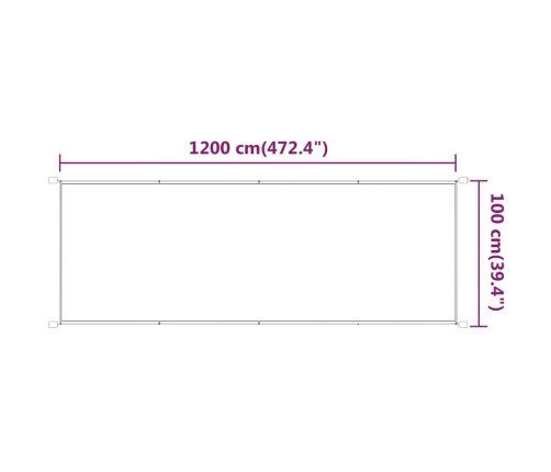 Toldo vertical blanco 100x1200 cm tela oxford