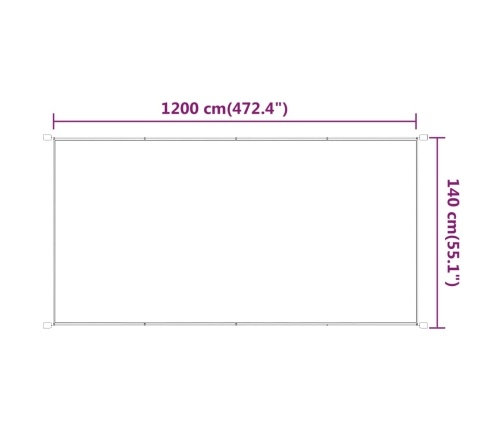 Toldo vertical blanco 140x1200 cm tela oxford