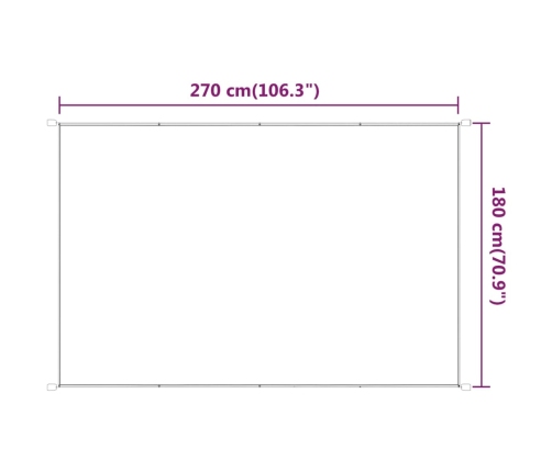 Toldo vertical gris antracita 180x270 cm tela oxford