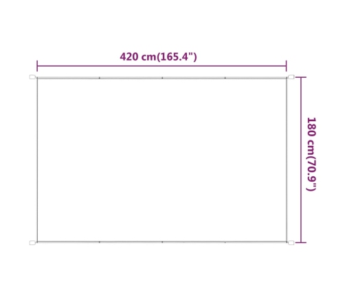 Toldo vertical verde claro 180x420 cm tela oxford