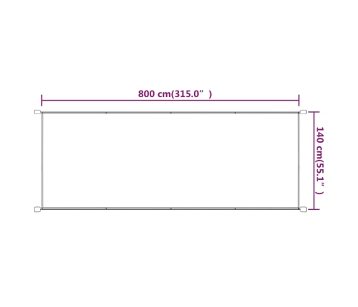 Toldo vertical terracota tela oxford 140x800 cm