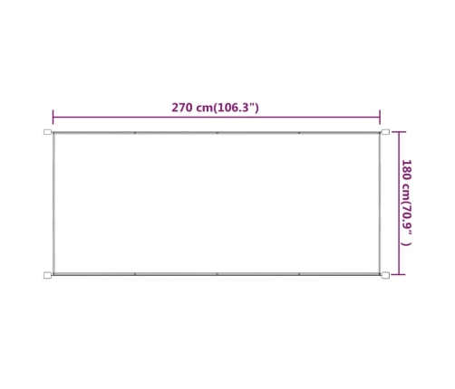 Toldo vertical terracota tela oxford 180x270 cm