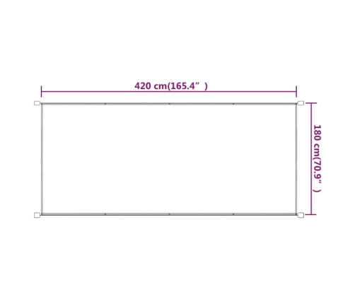 Toldo vertical terracota tela oxford 180x420 cm