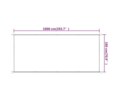 Toldo vertical terracota tela oxford 180x1000 cm