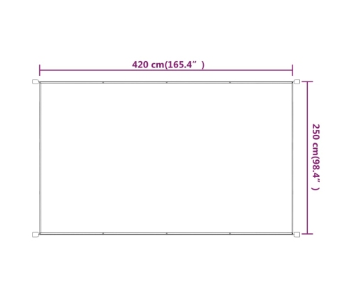 Toldo vertical tela oxford terracota 250x420 cm