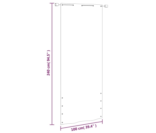 Toldo pantalla para balcón tela oxford verde claro 100x240 cm