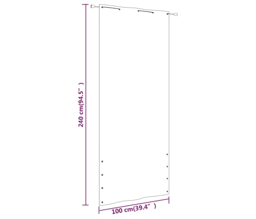 Toldo pantalla para balcón de tela oxford terracota 100x240 cm