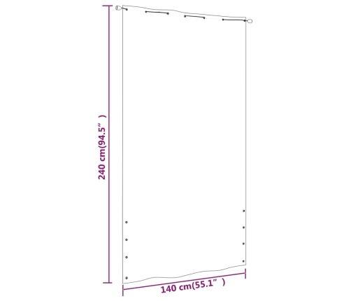 Toldo pantalla para balcón de tela oxford terracota 140x240 cm