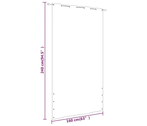 Toldo pantalla para balcón de tela oxford terracota 160x240 cm