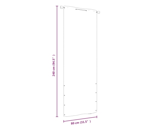 Toldo para balcón de tela oxford rojo 80x240 cm