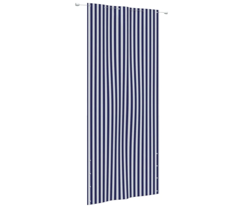 Toldo pantalla para balcón tela oxford azul y blanco 120x240 cm