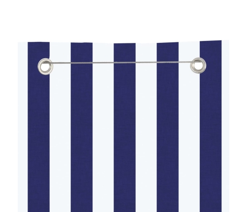 Toldo pantalla para balcón tela oxford azul y blanco 120x240 cm