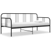 Estructura de sofá cama sin colchón metal negro 90x200 cm