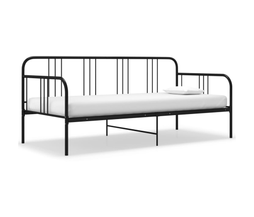 Estructura de sofá cama sin colchón metal negro 90x200 cm