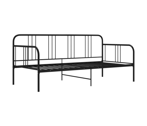 Estructura de sofá cama sin colchón metal negro 90x200 cm