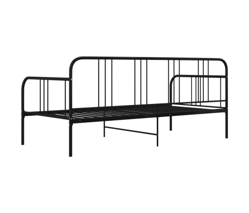 Estructura de sofá cama sin colchón metal negro 90x200 cm