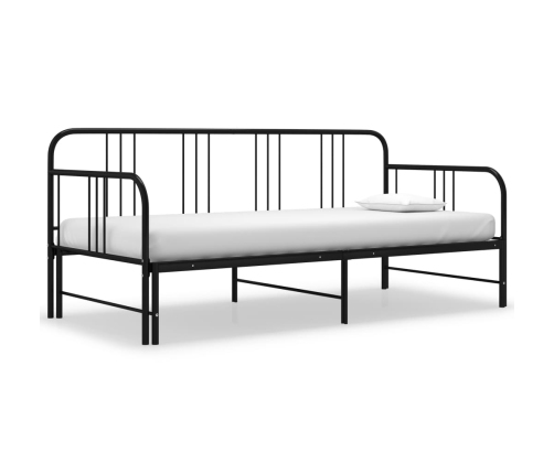 Estructura sofá cama extraíble sin colchón metal negro 90x200cm